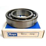 KOYO SINGLE ROW BALL BEARING, 6210, 90MM OD, 50MM ID, DEEP GROOVE